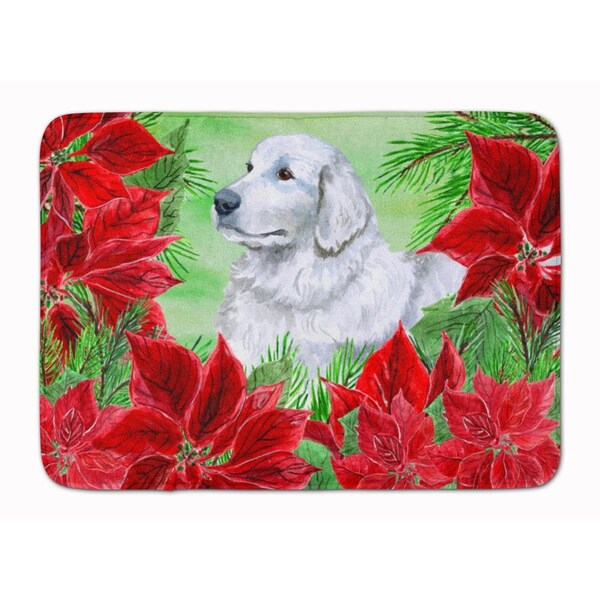 Carolines Treasures Maremma Sheepdog Poinsettas Machine Washable Memory Foam Mat CK1323RUG - main